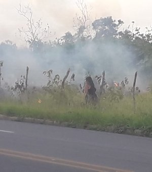 [Vídeo] Bombeiros controlam incêndio em vegetação na Santa Amélia