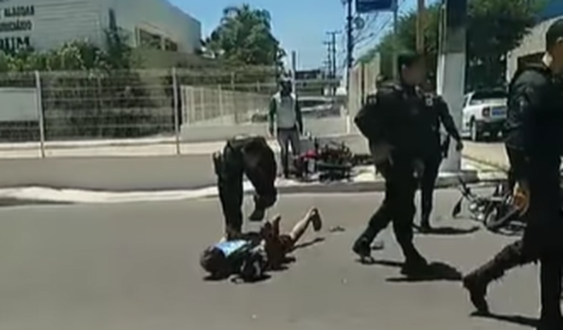 [Vídeo] Homem é preso em flagrante tentando roubar moto em rua do shopping de Arapiraca