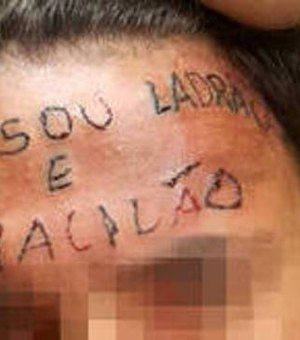 Jovem tatuado na testa 'ladrão e vacilão' é condenado por roubo
