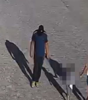Câmeras de segurança flagram suspeito de assassinar gari em Teotônio Vilela