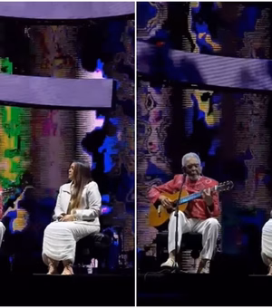 Preta canta ao lado do pai, Gilberto Gil, em show em São Paulo