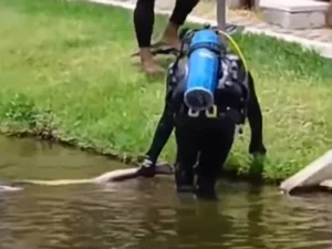 Corpo de homem que pulou no Lago do Goiti é resgatado pelo Corpo de Bombeiros