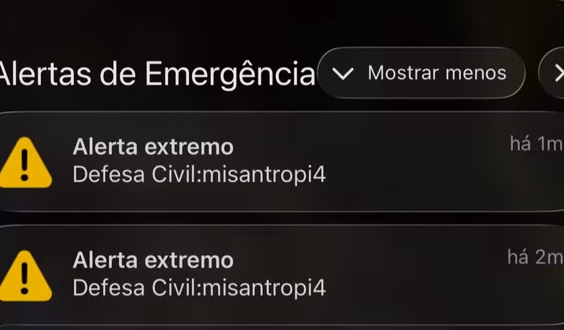 Defesa Civil Nacional envia alerta sonoro extremo a celulares; órgão fala em possível ataque hacker