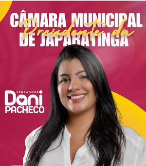 Vereadora Dani Pacheco é eleita presidente da Câmara de Japaratinga