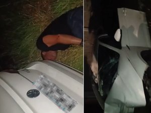 Vídeo mostra acidente durante fuga de PM suspeito de matar esposa em Penedo