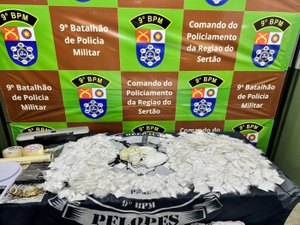 PM descobre drogas enterradas no Sertão e apreende arma de fogo em Porto Real do Colégio