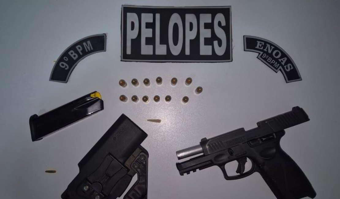 Homem é preso com pistola de uso restrito em bar de Delmiro Gouveia