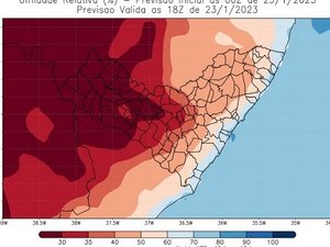 Umidade relativa do ar abaixo de 20% no Sertão de Alagoas preocupa autoridades