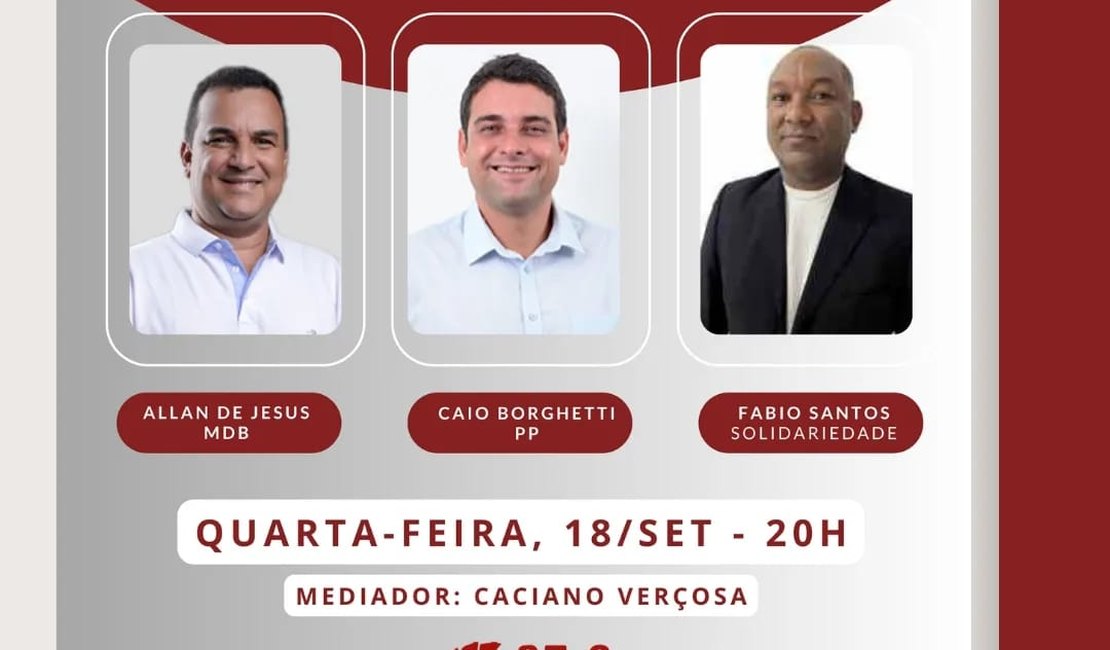 Candidatos ao Executivo de Porto de Pedras vão debater nesta quarta (18)