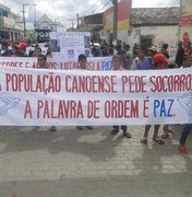 População realiza protesto contra a falta de segurança em Lagoa da Canoa