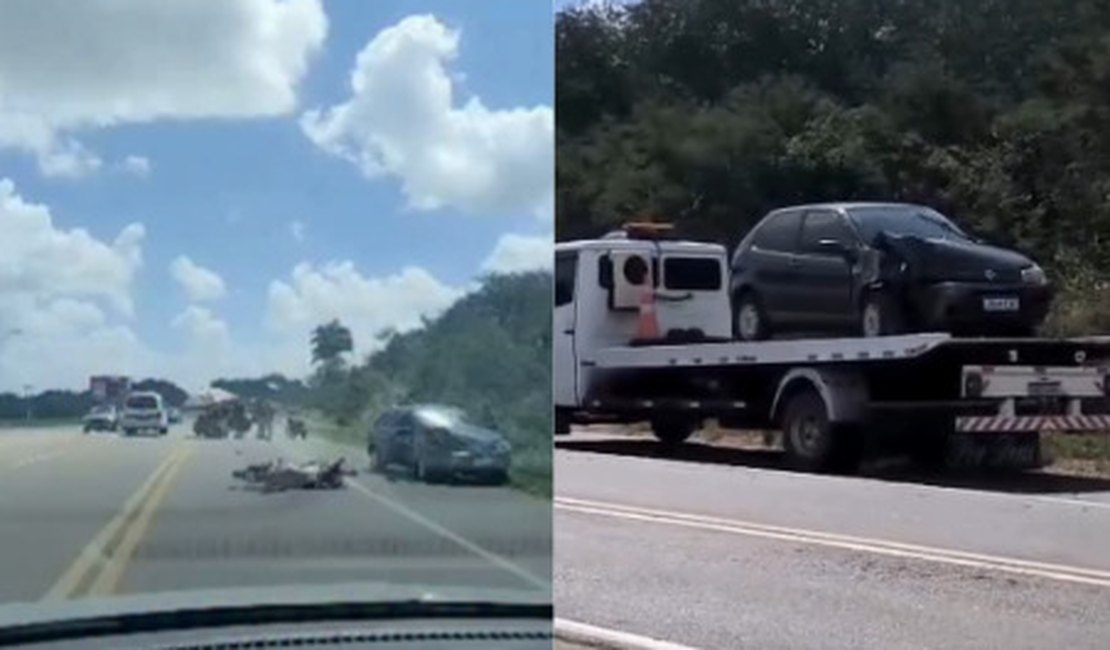 Motociclista fica gravemente ferido após colisão com carro na BR-316