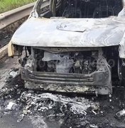 Carro incendia na BR-101 no município de Colônia Leopoldina