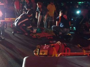 Acidente entre motocicletas deixa quatro pessoas feridas