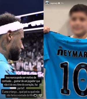Criança é hostilizada após ganhar camisa de Neymar em jogo do Corinthias X Santos