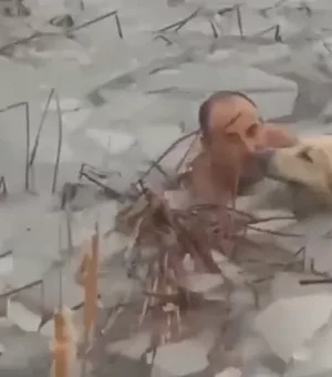 Policiais pulam em lago congelado para salvar cachorro na Espanha