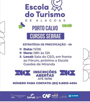 Escola do Turismo anuncia curso em Porto Calvo