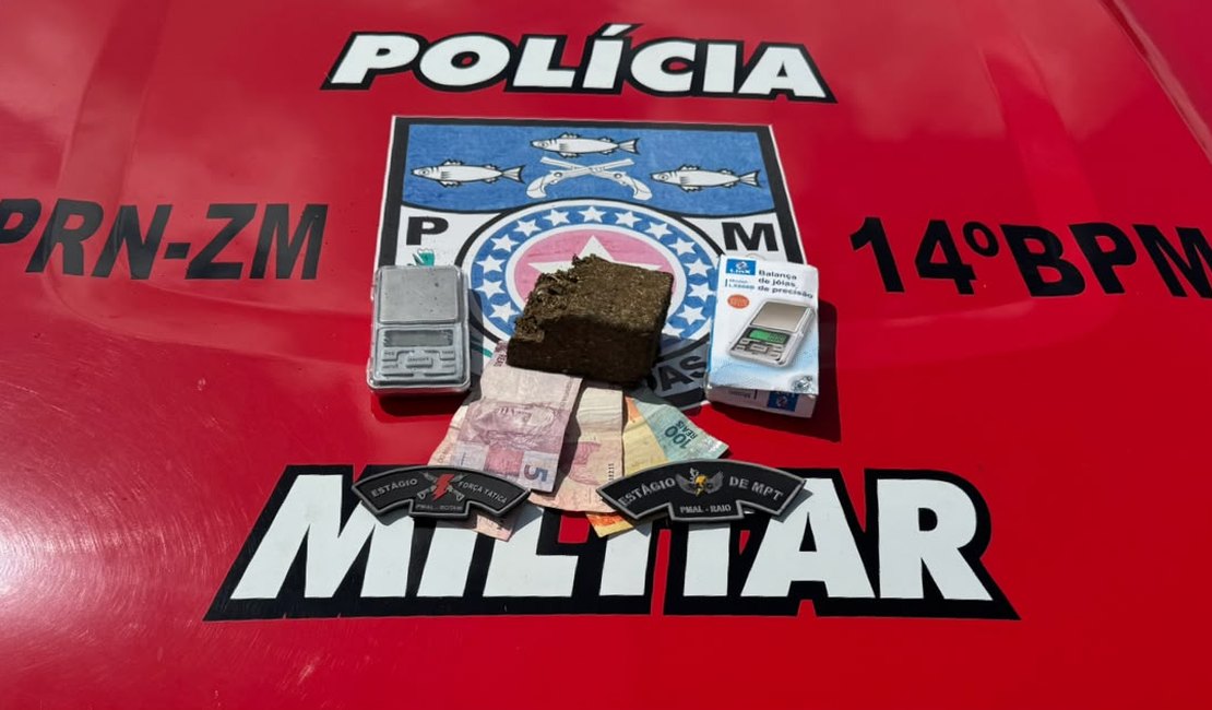 Homem é preso com maconha e balança de precisão em Joaquim Gomes