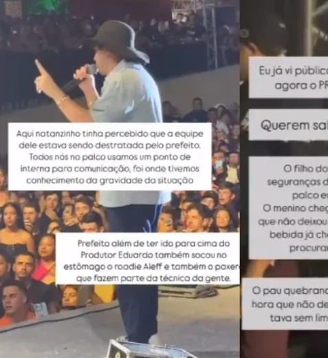 Agressão a produtor do cantor Natanzinho ocorreu após filho de prefeito ser impedido de subir ao palco