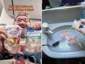Tiktoker polemiza ao cozinhar na pia do banheiro de avião: “Nojo”