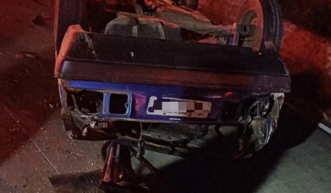 Capotamento deixa quatro pessoas feridas em Messias na Zona da Mata alagoana