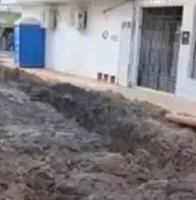 Moradores denunciam suposta obra abandonada em rua em São Miguel dos Campos