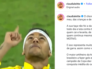 Claudia Leitte publica mensagem de apoio a Neymar