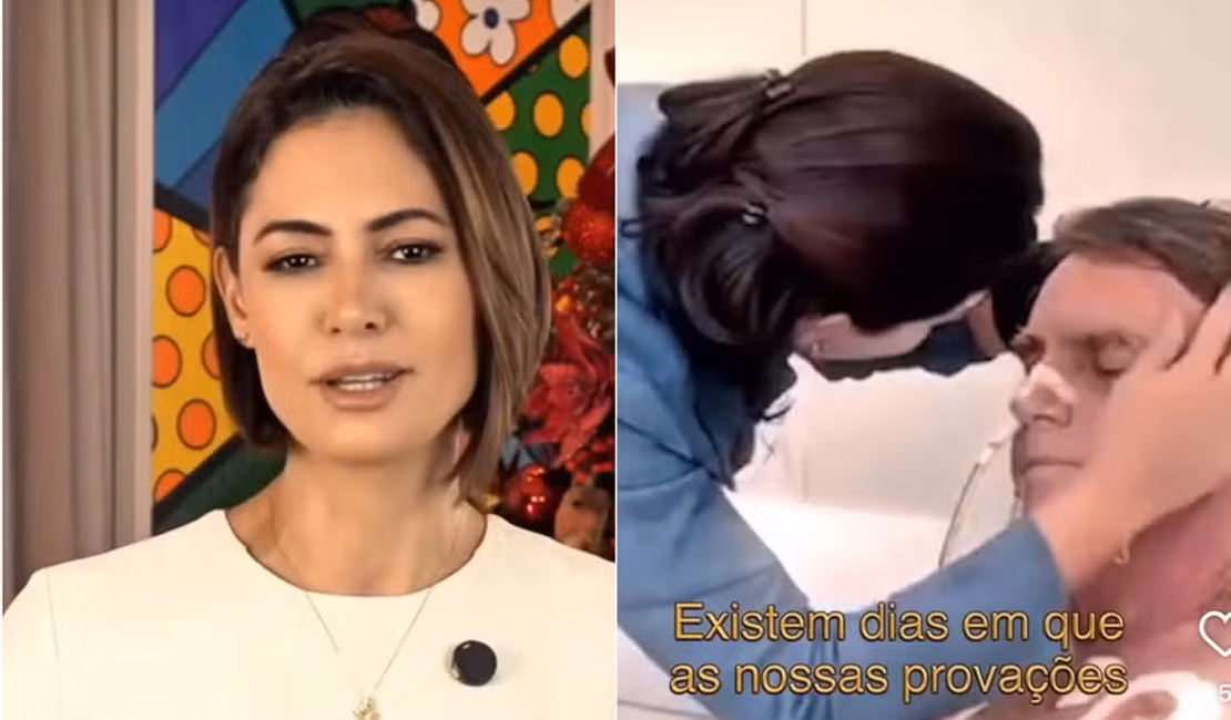 Com imagens antigas de Bolsonaro e sem citar Lula, Michelle faz pronunciamento no mesmo horário que presidente