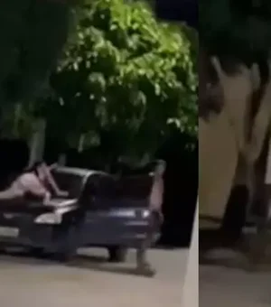 Mulher se pendura em para-brisa de carro para impedir que marido levasse filha em MT