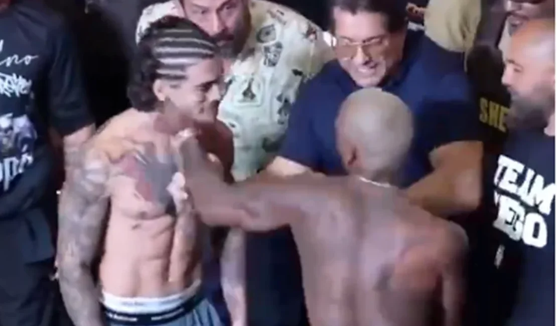 Nego do Borel agride Biel durante pesagem antes de luta em SP