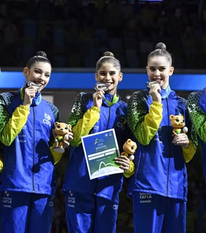 Brasil repete feito do conjunto geral e é prata na série mista do Mundial de ginástica rítmica