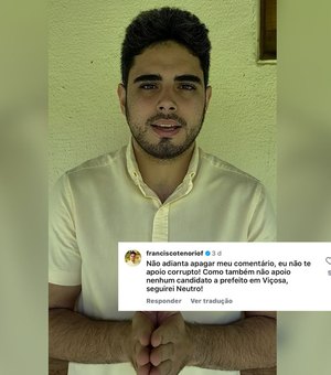 Chico Tenório anuncia apoio a Flaubert Filho em Viçosa, mas filho ex-candidato diz que seguirá neutro