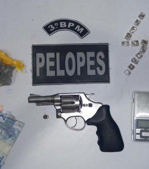 Polícia apreende suspeito com drogas e arma de fogo em Arapiraca