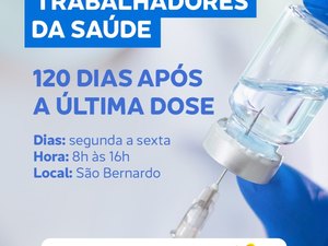 Palmeira inicia dose de reforço da Covid para adultos de 50+ e trabalhadores da Saúde, nesta sexta (17)