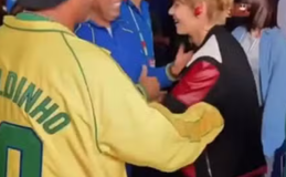 Taehyung, do BTS, é surpreendido por elogio de Ronaldo Fenômeno