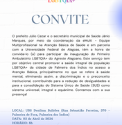 Palmeira dos Índios inaugura primeiro Ambulatório LGBTQIA+ do Agreste Alagoano nesta terça (2)