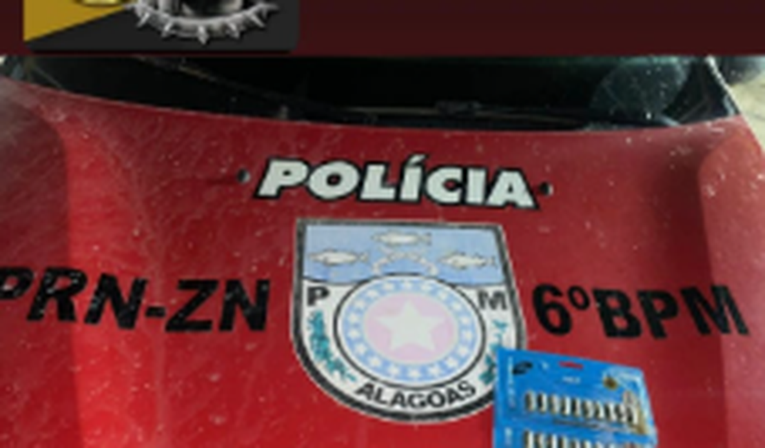 Polícia Militar prende homem com cartelas de munição calibre .380, em Maragogi