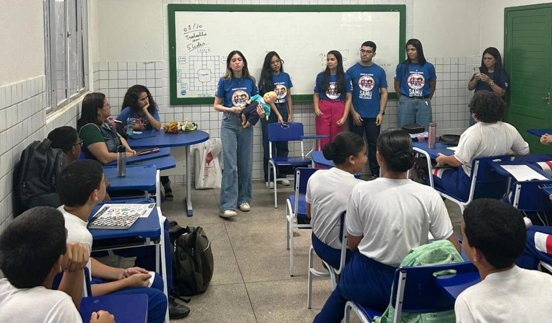 Projeto Samu nas Escolas retoma atividades com orientações de primeiros socorros a alunos de Maceió