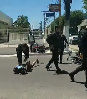 [Vídeo] Homem é preso em flagrante tentando roubar moto em rua do shopping de Arapiraca