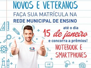 Município abre período de matrícula para a rede pública de ensino com sorteio de eletrônicos