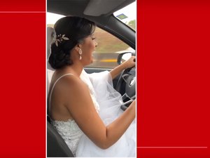 Noiva dirige até o próprio casamento após ter mais de 20 corridas canceladas no DF