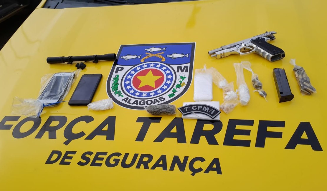 Polícia Militar apreende drogas, armas e farta munição em residência na zona rural de Girau do Ponciano