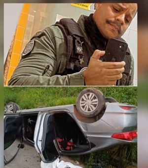 Policial Militar alagoano morre após capotar carro na BR-424, em Garanhuns