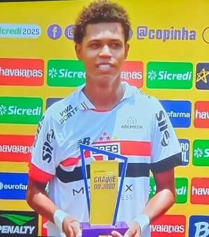 Jovem atleta de Piranhas-AL brilha na final da Copinha e garante título para o São Paulo