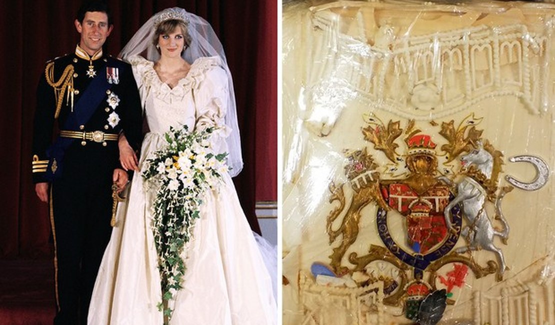 Pedaço de bolo de casamento de princesa Diana e príncipe Charles é leiloado por R$ 13,4 mil