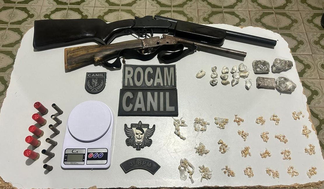 Polícia Militar frustra ação criminosa e apreende armas e drogas em Porto Real do Colégio