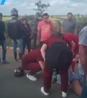 Colisão entre motos deixa feridos na AL-115 no município de Palmeira dos Índios