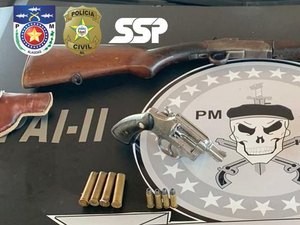 Operação em Palmeira dos Índios e Estrela de Alagoas apreende armas e munições