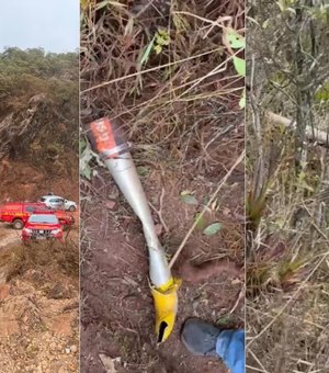 Veja destroços do helicóptero que caiu e matou seis tripulantes em Outro Preto