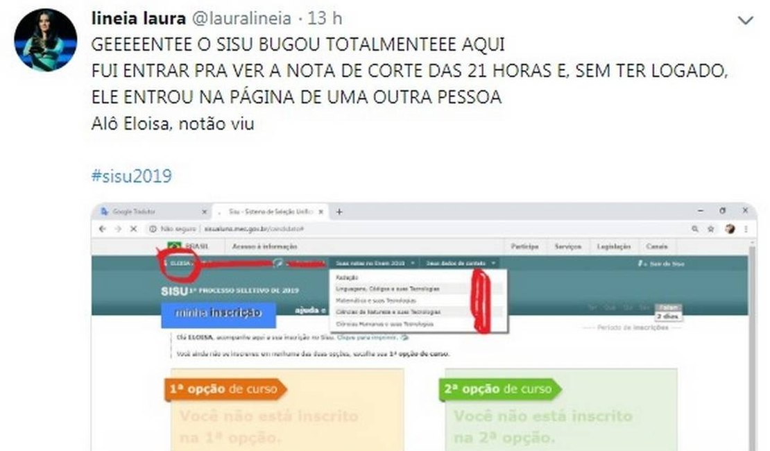 Site do Sisu apresenta nova falha: estudantes acessam inscrições de outros candidatos