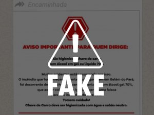 É falso que álcool gel em chave tenha causado incêndio em veículo